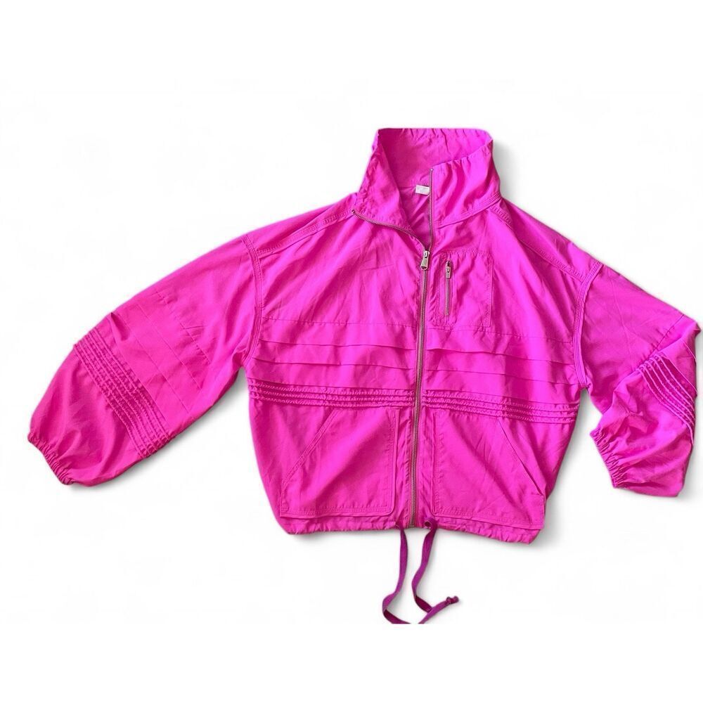 Free People Women’s Check It Out Jacket-$128 Retail-Size S Hot Pink Waterproof